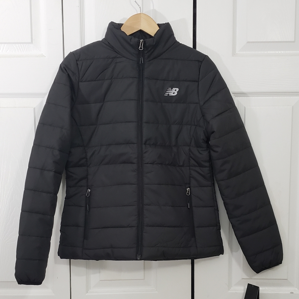 New Balance Women’s Fleece Jacket Quilted Puffer Neck size M Medium light weight